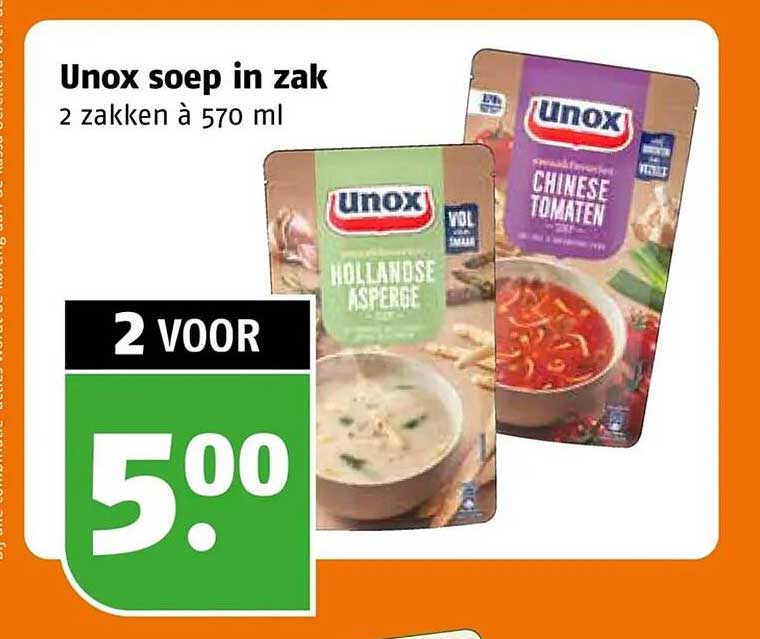 Unox soep in zak 2 zakken à 570 ml 2 voor
