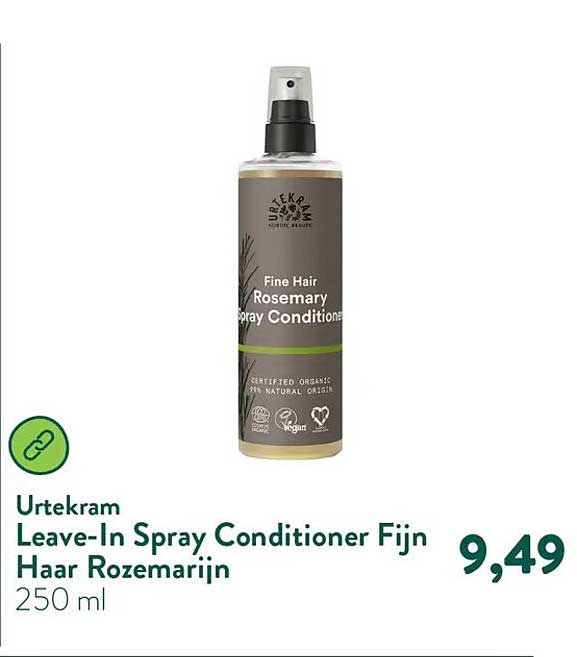 Urtekram Leave-In Spray Conditioner Fijn Haar Rozemarijn 250 ml