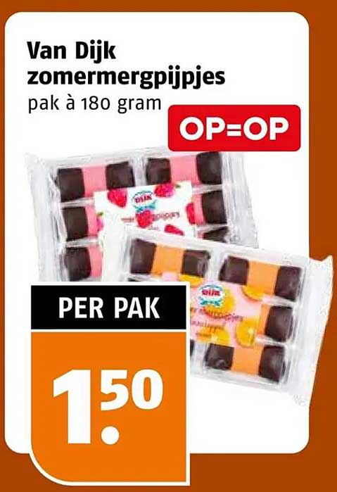Van Dijk zomermergpijpjes pak à 180 gram OP=OP