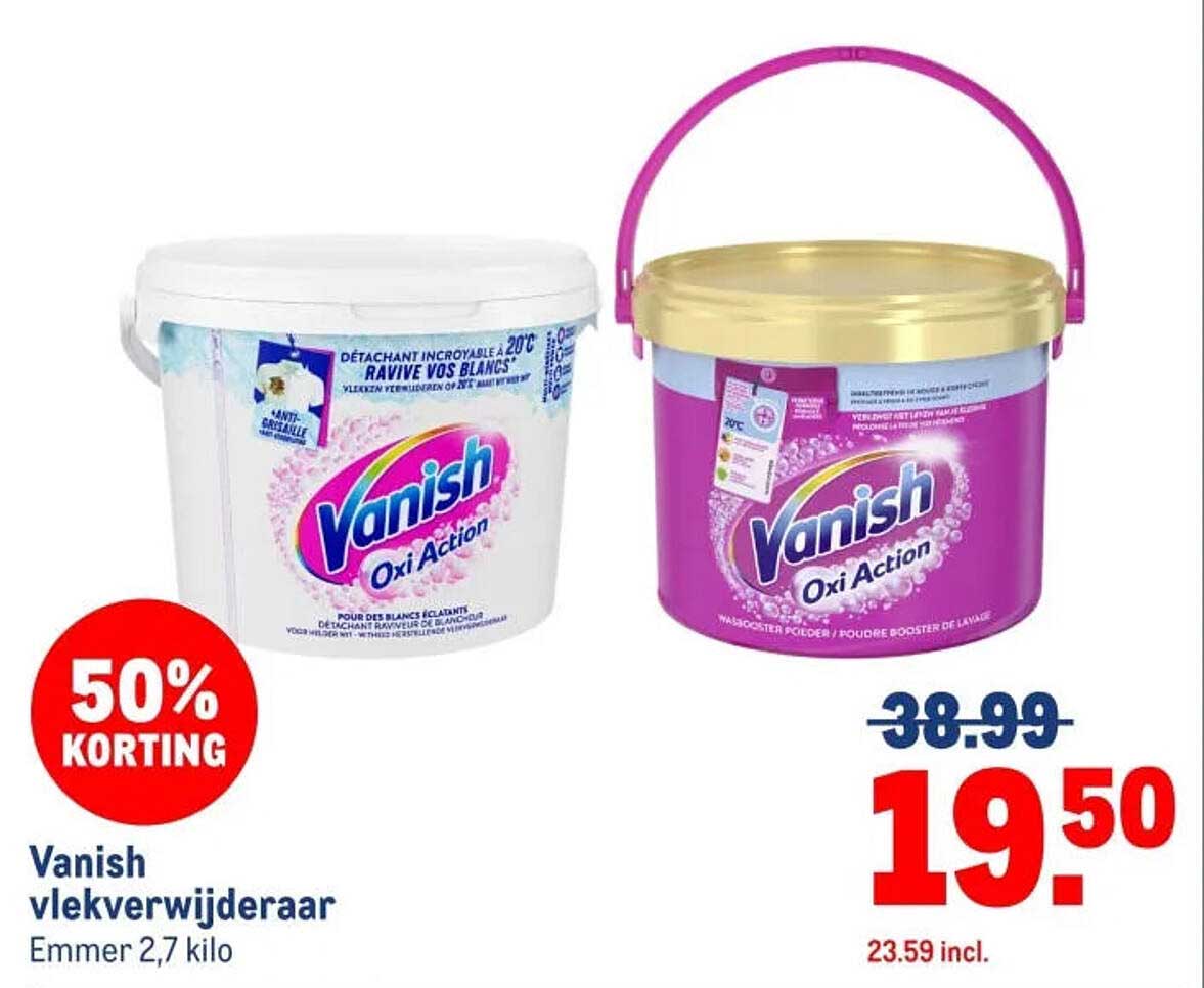 Vanish vlekverwijderaar Emmer 2,7 kilo 50% KORTING