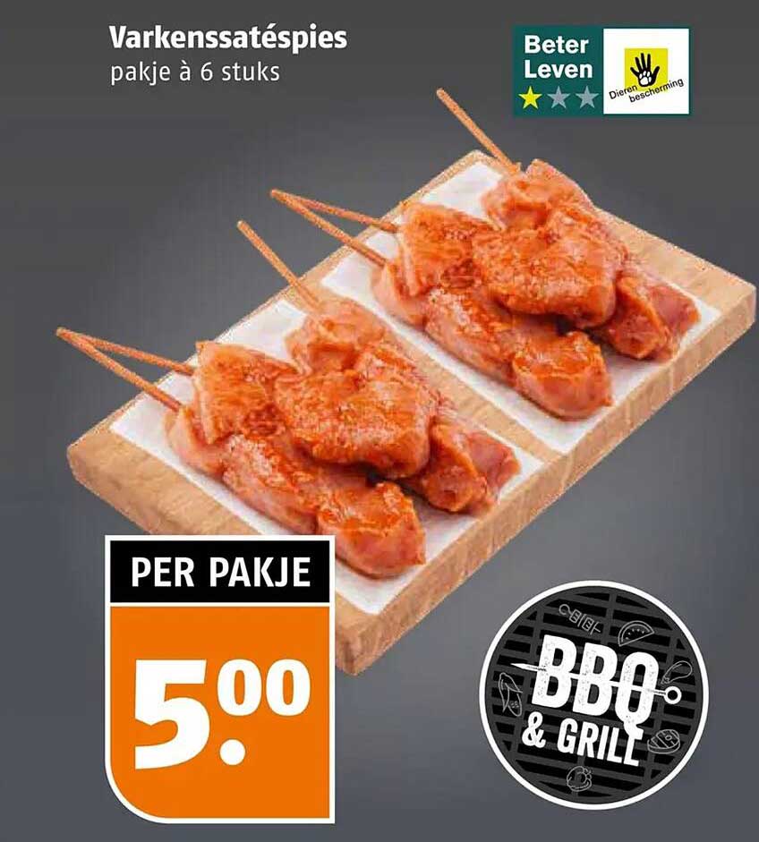 Varkenssatéspies pakje à 6 stuks