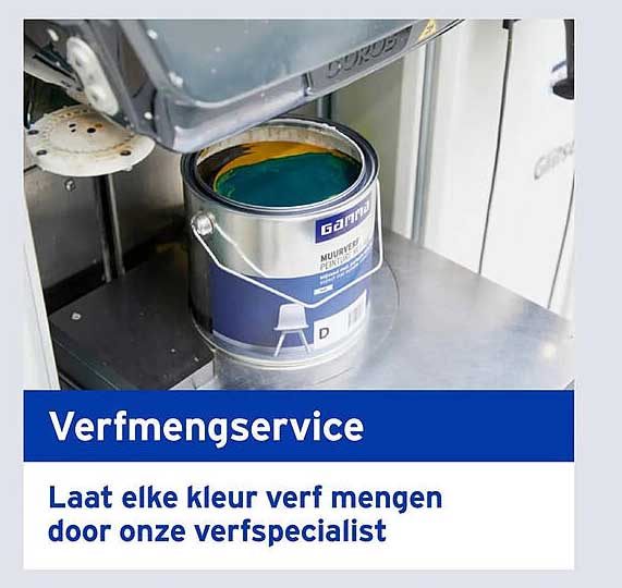 Verfmengservice Laat elke kleur verf mengen door onze verfspecialist