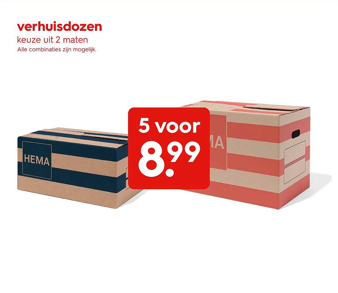 verhuisdozen keuze uit 2 maten