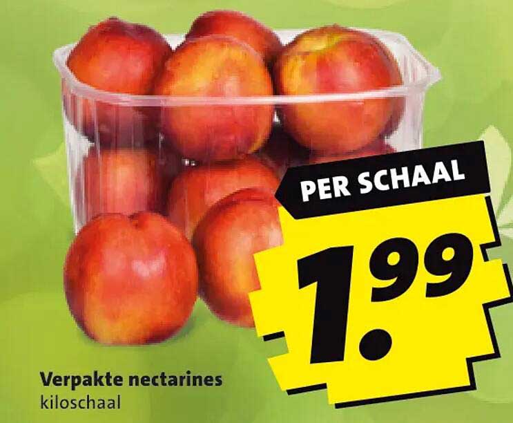 Verpakte nectarines kiloschaal PER SCHAAL