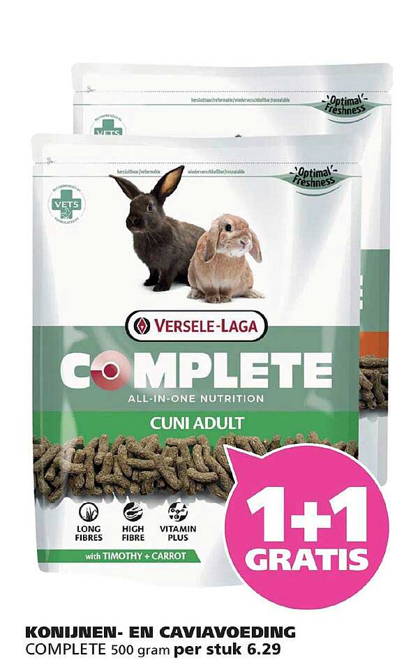 Versele-Laga Complete Cuni Adult 500 gram per stuk 1+1 gratis