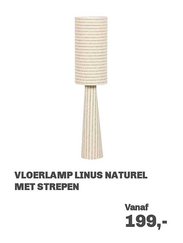 VLOERLAMP LINUS NATUREL MET STREPEN