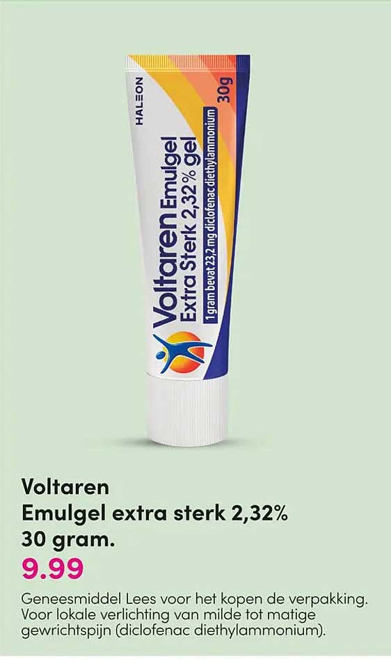 Voltaren Emulgel extra sterk 2,32% 30 gram.