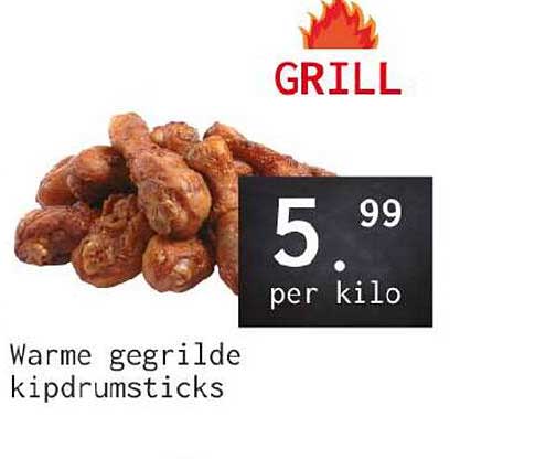 Warme gegrilde kipdrumsticks
