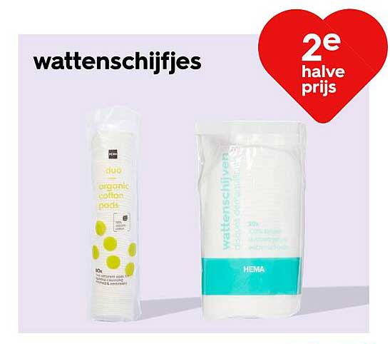 wattenschijfjes 2e halve prijs