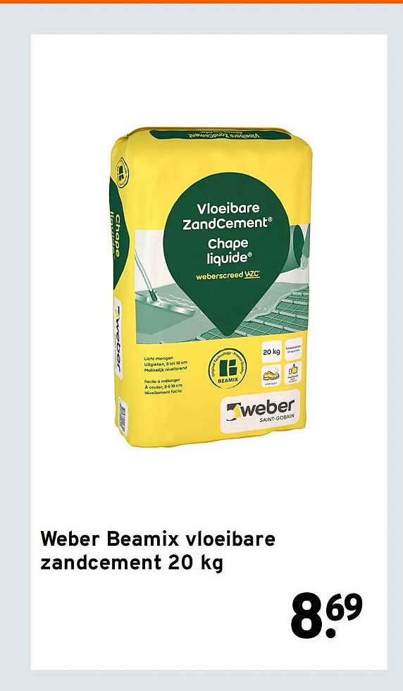Weber Beamix vloeibare zandcement 20 kg