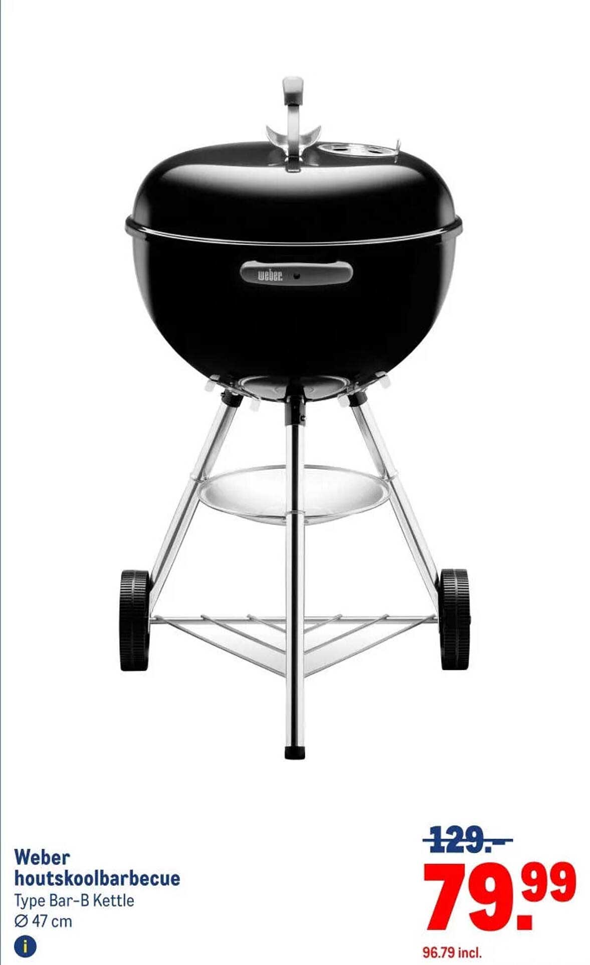 Weber houtskoolbarbecue Type Bar-B Kettle Ø 47 cm