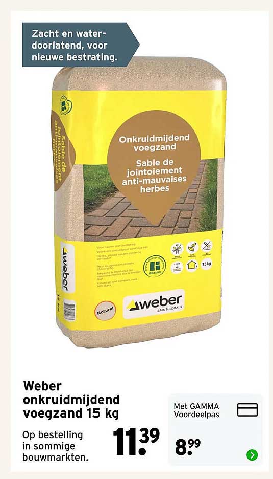 Weber onkruidmijdend voegzand 15 kg