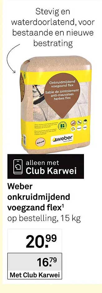 Weber onkruidmijdend voegzand flex op bestelling, 15 kg