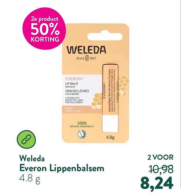 Weleda Eyeron Lippenbalsem 4.8 g 2e product 50% KORTING