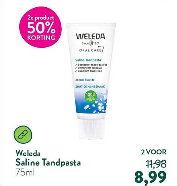 Weleda Saline Tandpasta 75ml 2e product 50% KORTING