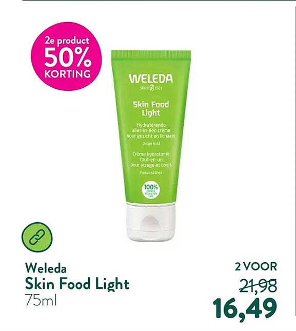 Weleda Skin Food Light 75ml 2e product 50% korting