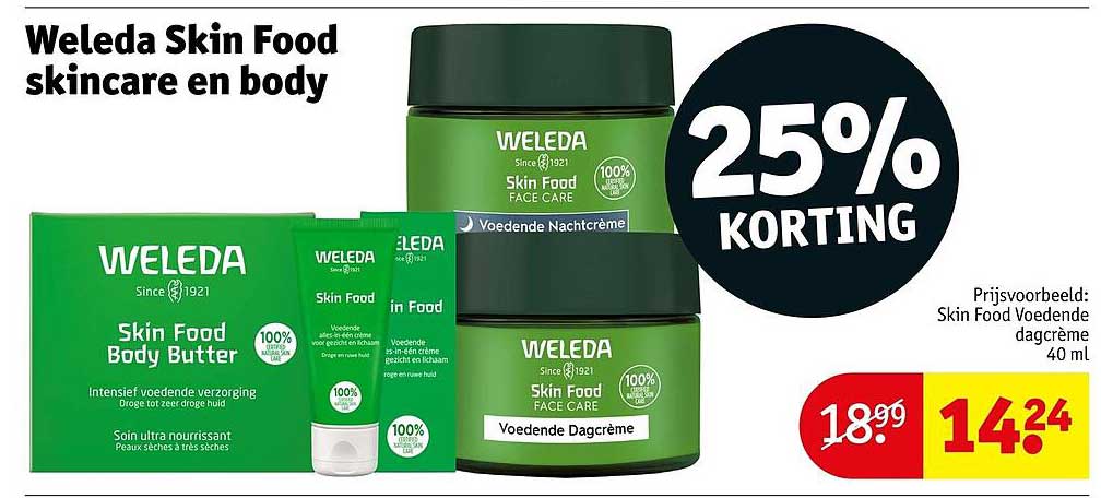 Weleda Skin Food skincare en body 25% KORTING