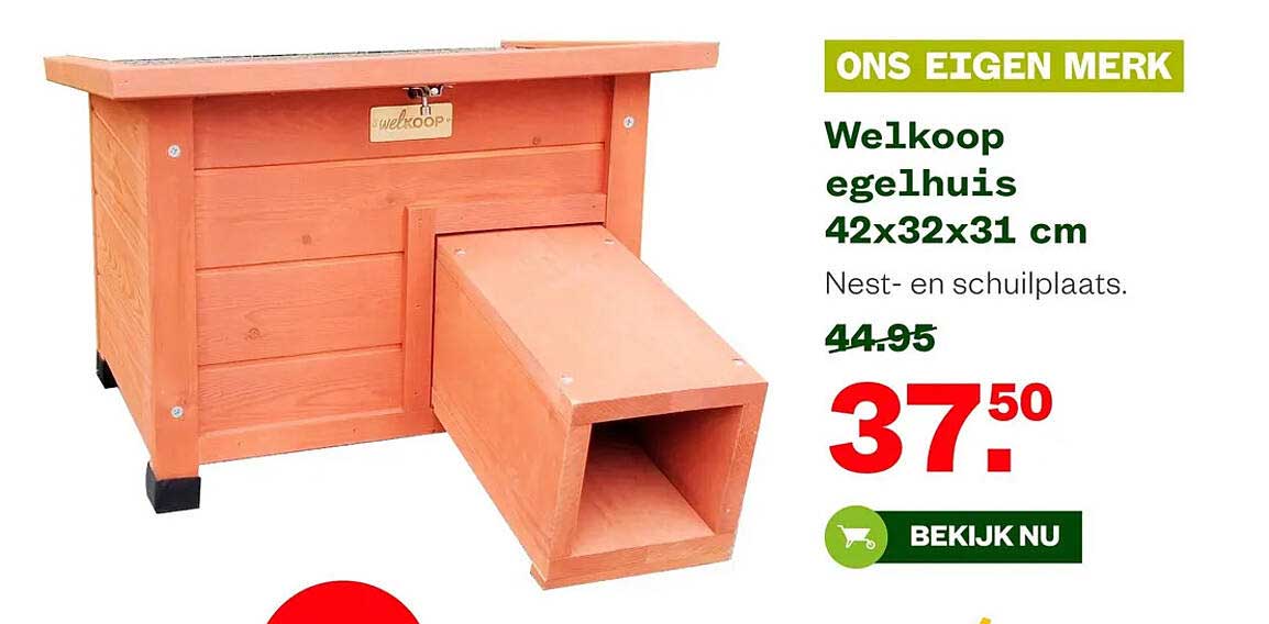 Welkoop egelhuis 42x32x31 cm