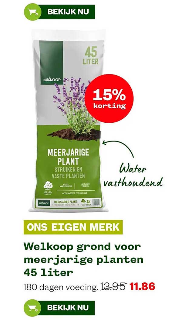 Welkoop grond voor meerjarige planten 45 liter 15% korting