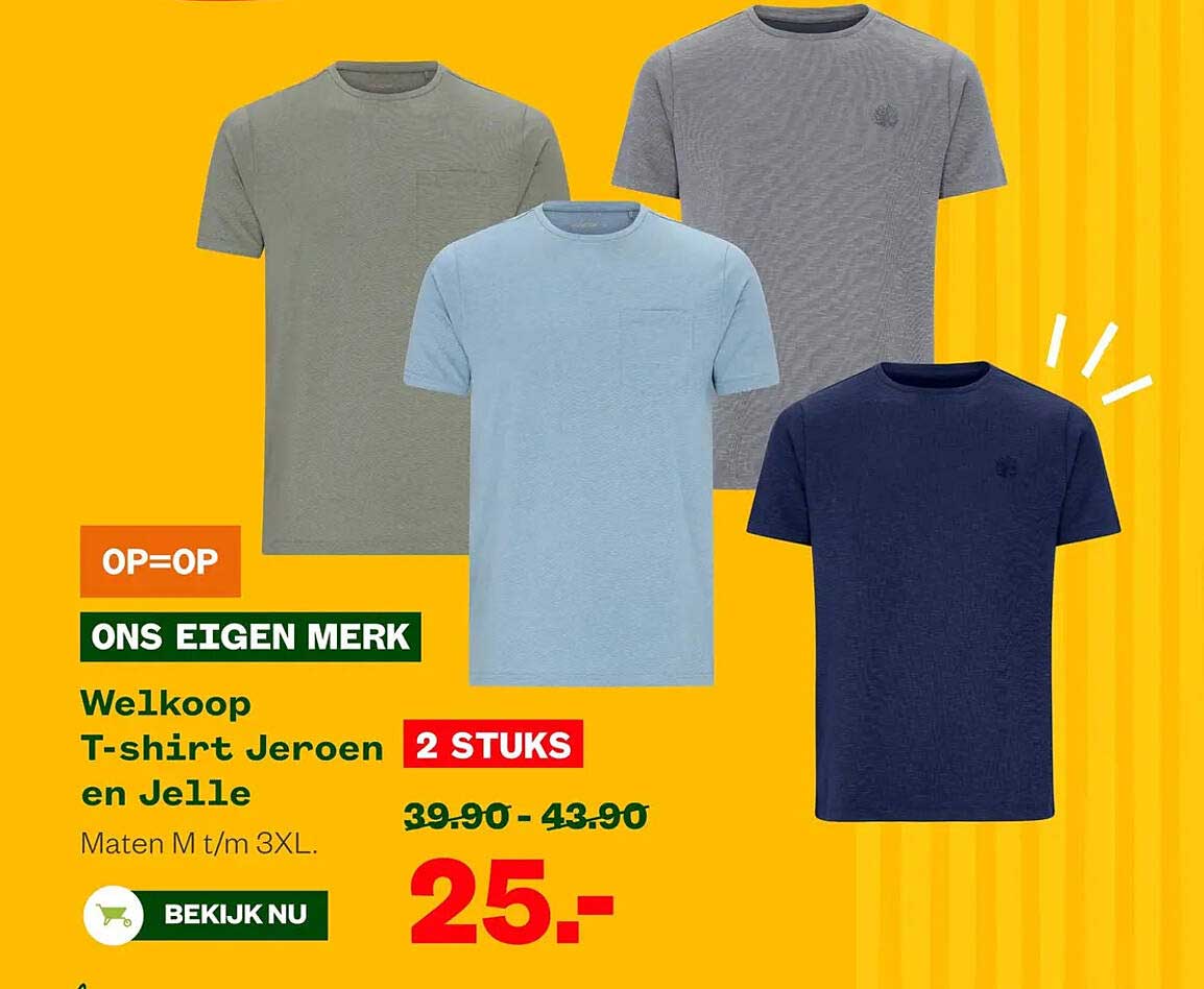 Welkoop T-shirt Jeroen en Jelle 2 STUKS