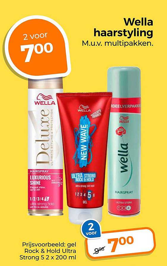 Wella haarstyling M.u.v. multipakken. 2 voor 7,00
