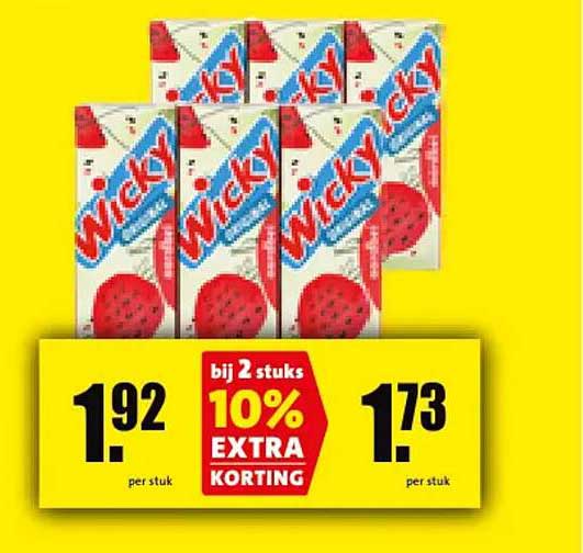 Wicky bij 2 stuks 10% EXTRA KORTING