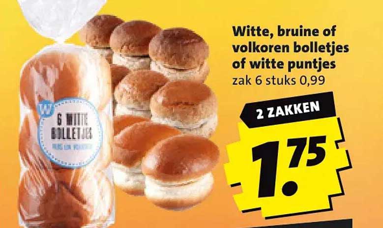 Witte, bruine of volkoren bolletjes of witte puntjes