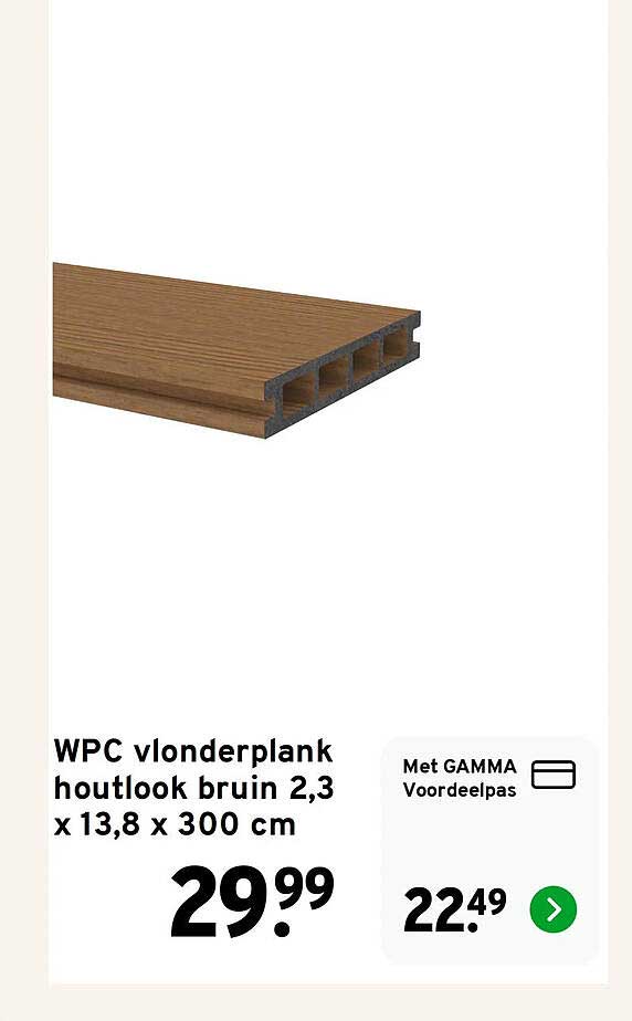 WPC vlonderplank houtlook bruin 2,3 x 13,8 x 300 cm