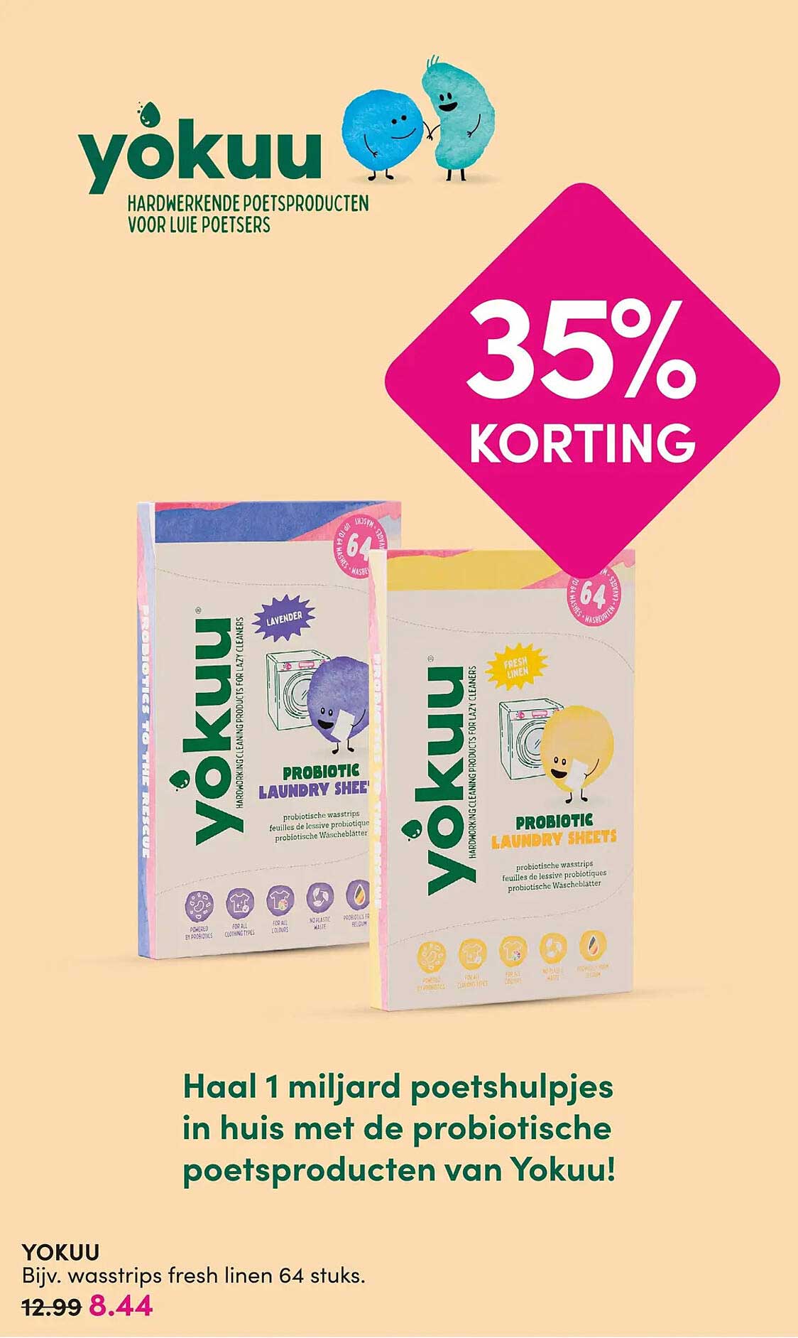 YOKUU Bijv. wasstrips fresh linen 64 stuks. 35% korting