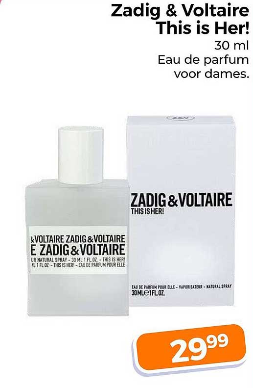 Zadig & Voltaire This is Her! 30 ml Eau de parfum voor dames.
