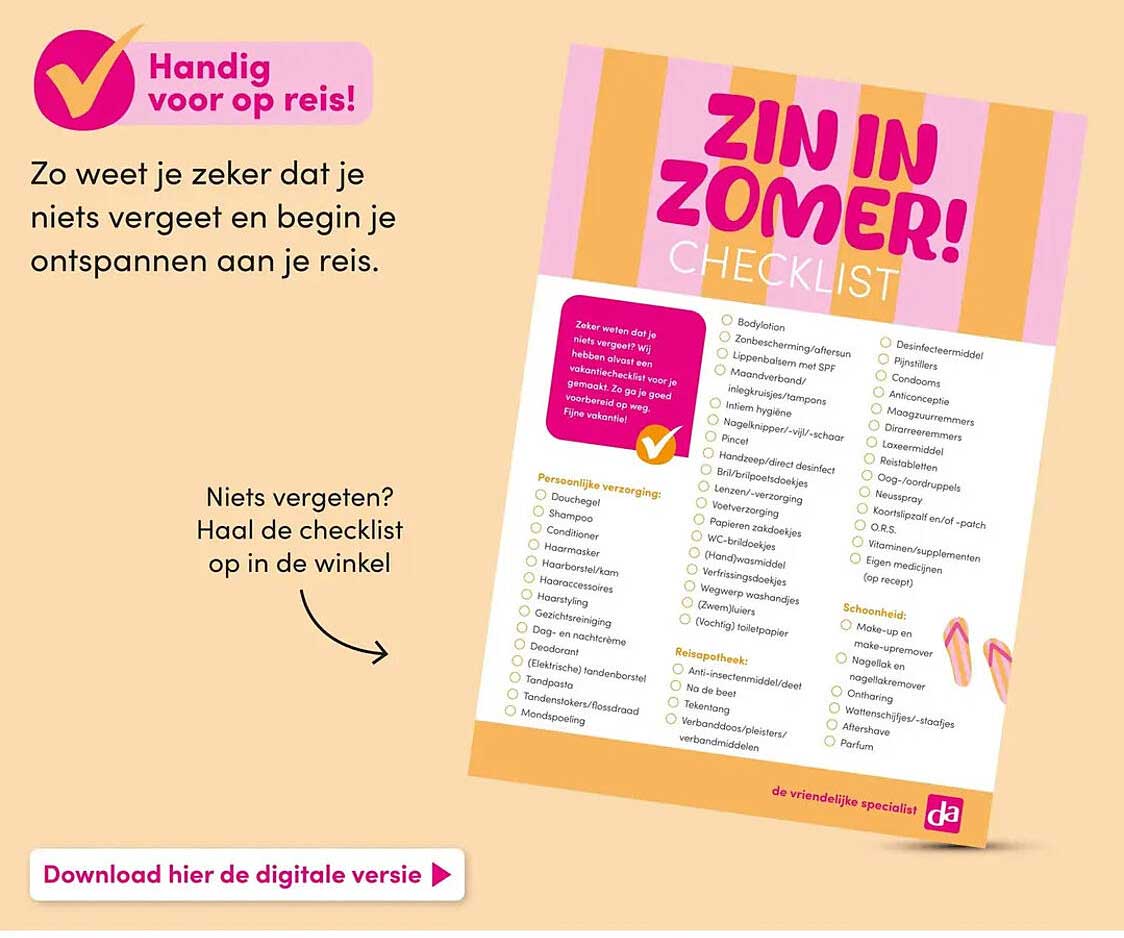 Zin in zomer! Checklist