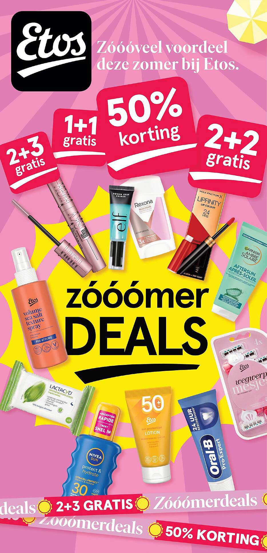 zóóóveel voordeel deze zomer bij Etos. zóóómer DEALS