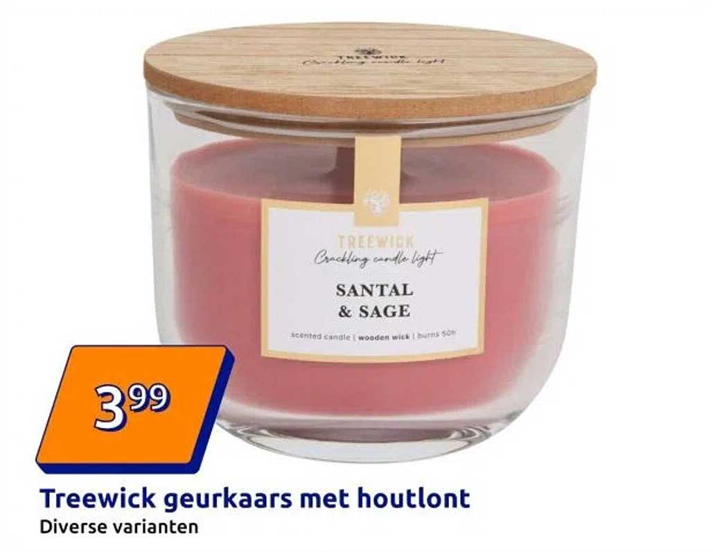 Treewick geurkaars met houtlont