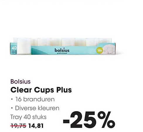 Bolsius Clear Cups Plus