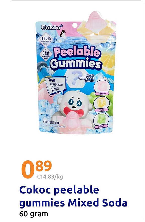 Cokoc peelable gummies Mixed Soda 60 gram