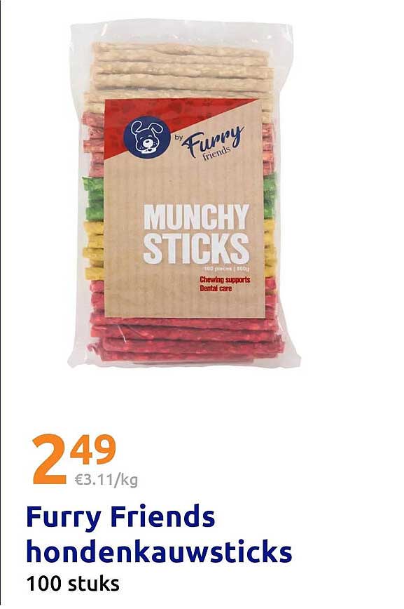 Furry Friends hondenkauwsticks 100 stuks