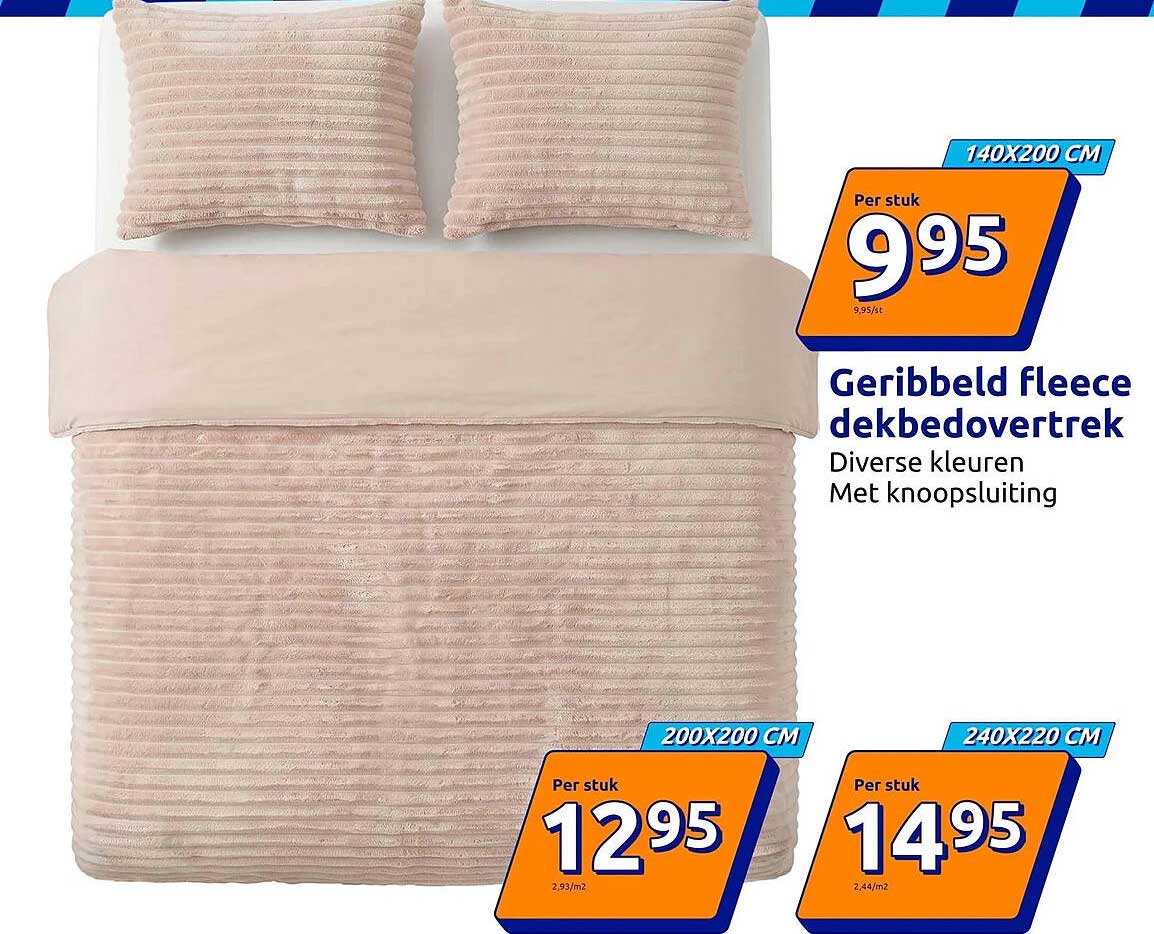 Geribbeld fleece dekbedovertrek