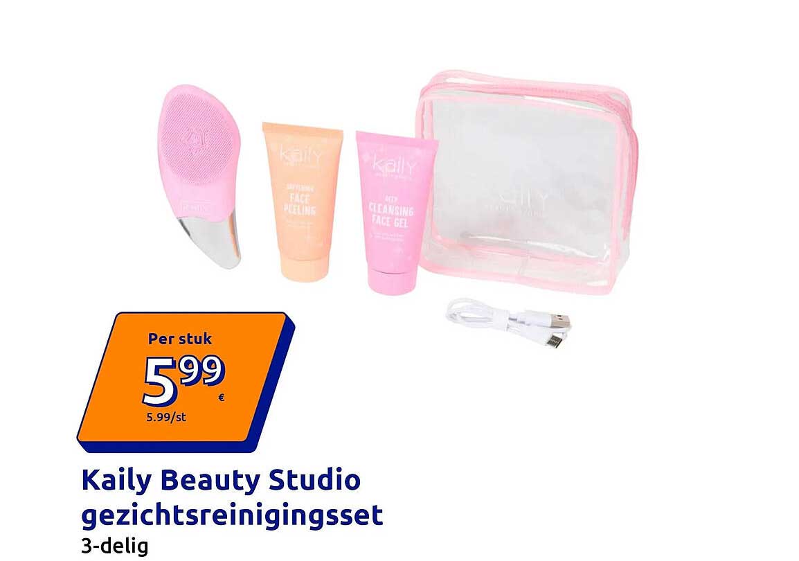 Kaily Beauty Studio gezichtsreinigingsset 3-delig