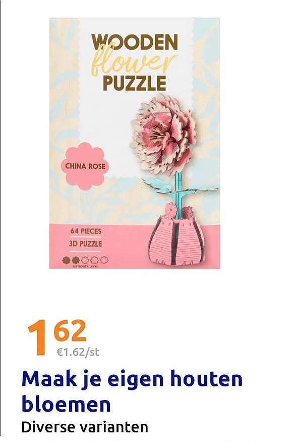 Maak je eigen houten bloemen Diverse varianten