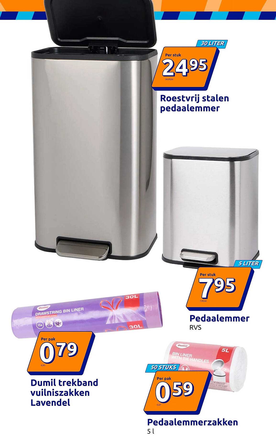 Roestvrij stalen pedaalemmer