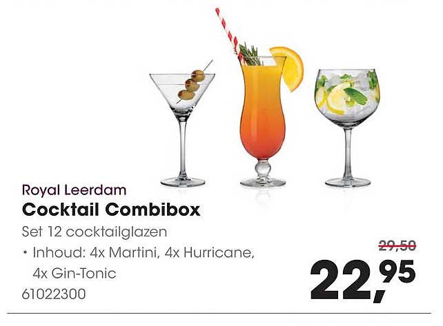 Royal Leerdam Cocktail Combibox Set 12 cocktailglazen