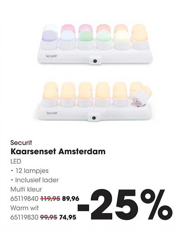Securit Kaarsenset Amsterdam LED -25%