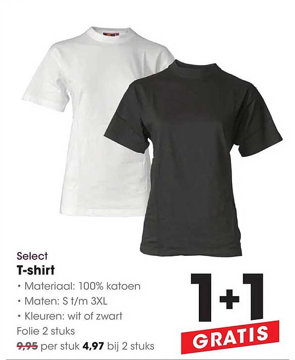 Select T-shirt 1+1 GRATIS