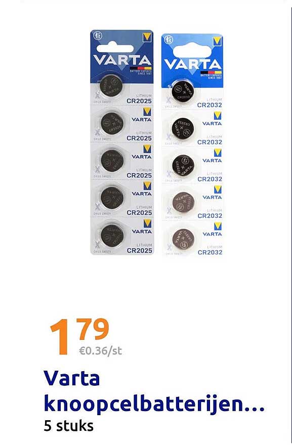Varta knoopcelbatterijen... 5 stuks