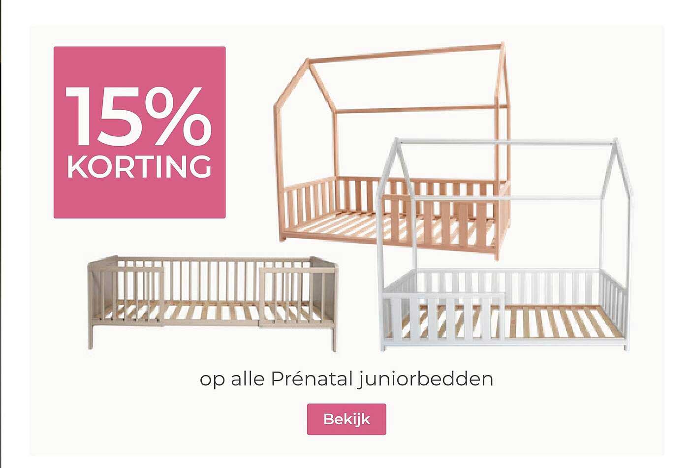 15% KORTING op alle Prénatal juniorbedden