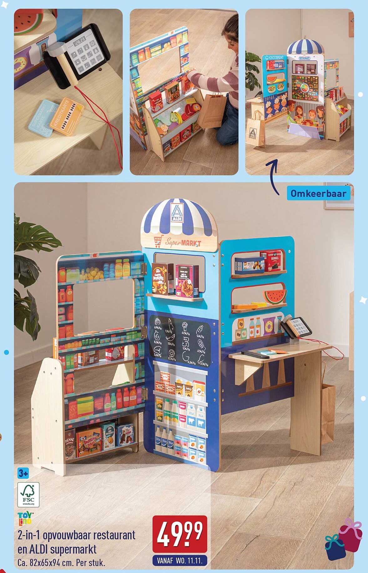 2-in-1 opvouwbaar restaurant en ALDI supermarkt
