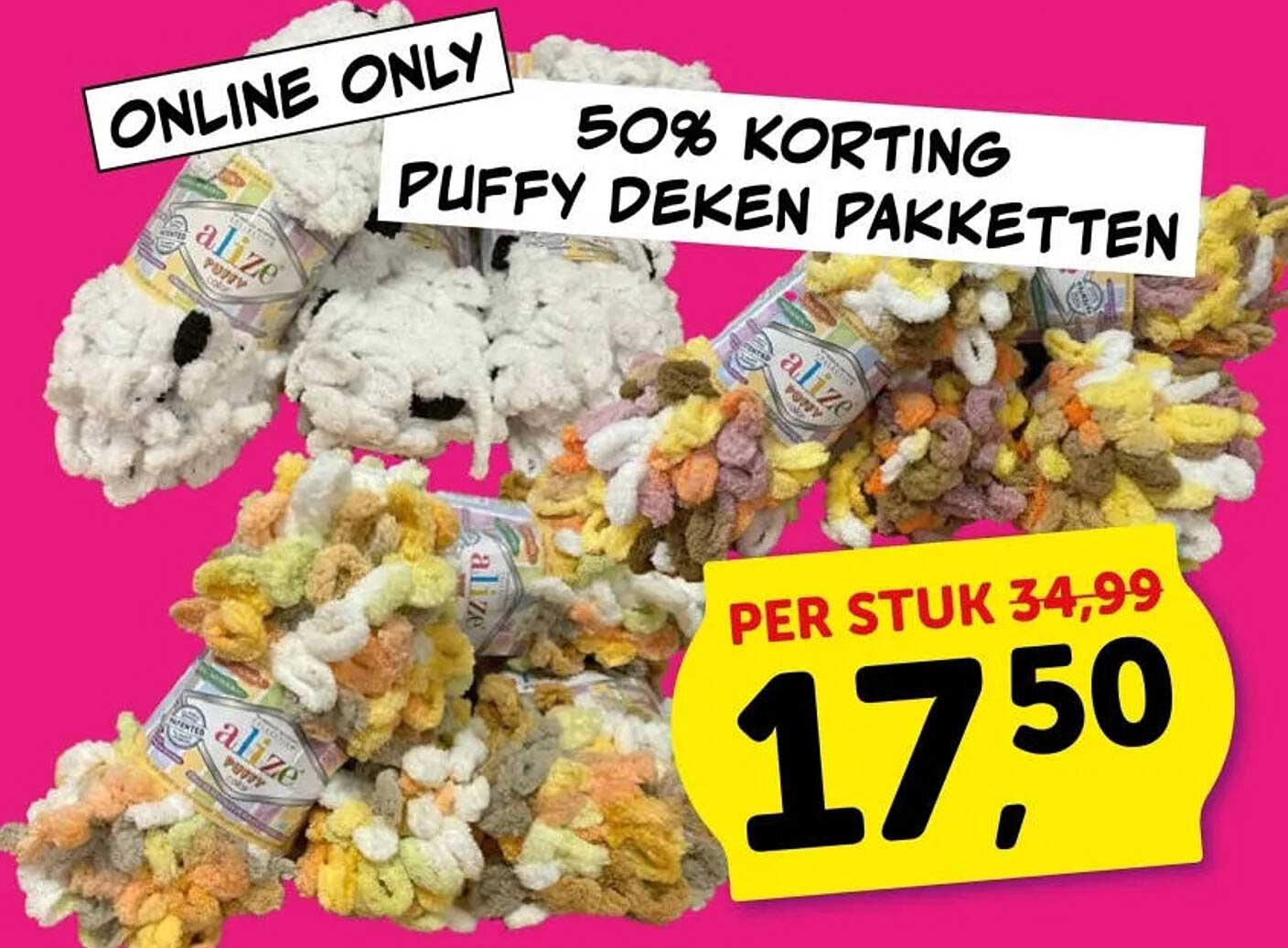50% KORTING PUFFY DEKEN PAKKETTEN
