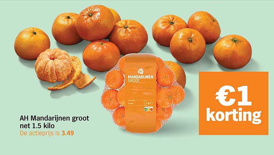 AH Mandarijnen groot net 1.5 kilo €1 korting