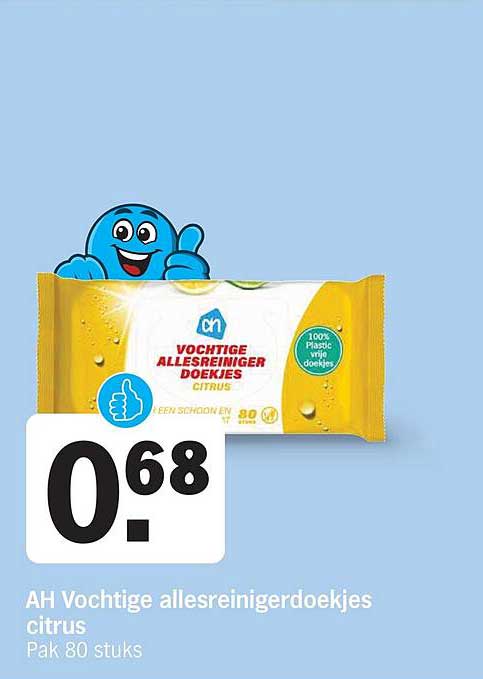 AH Vochtige allesreinigerdoekjes citrus