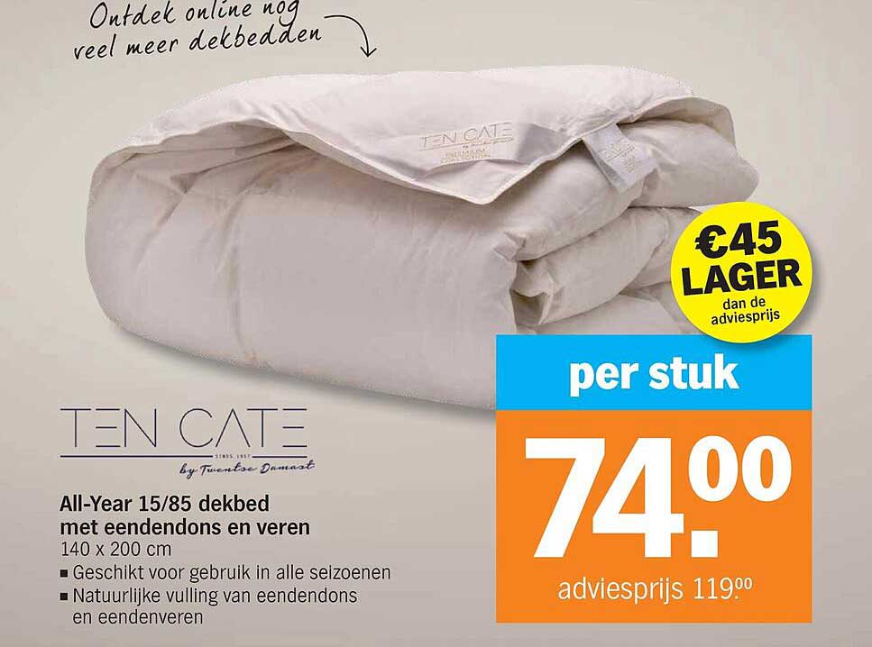 All-Year 15/85 dekbed met eendendons en veren